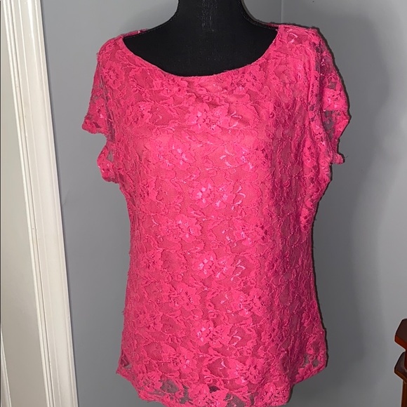 Fuchsia Laced Blouse - Picture 2 of 5